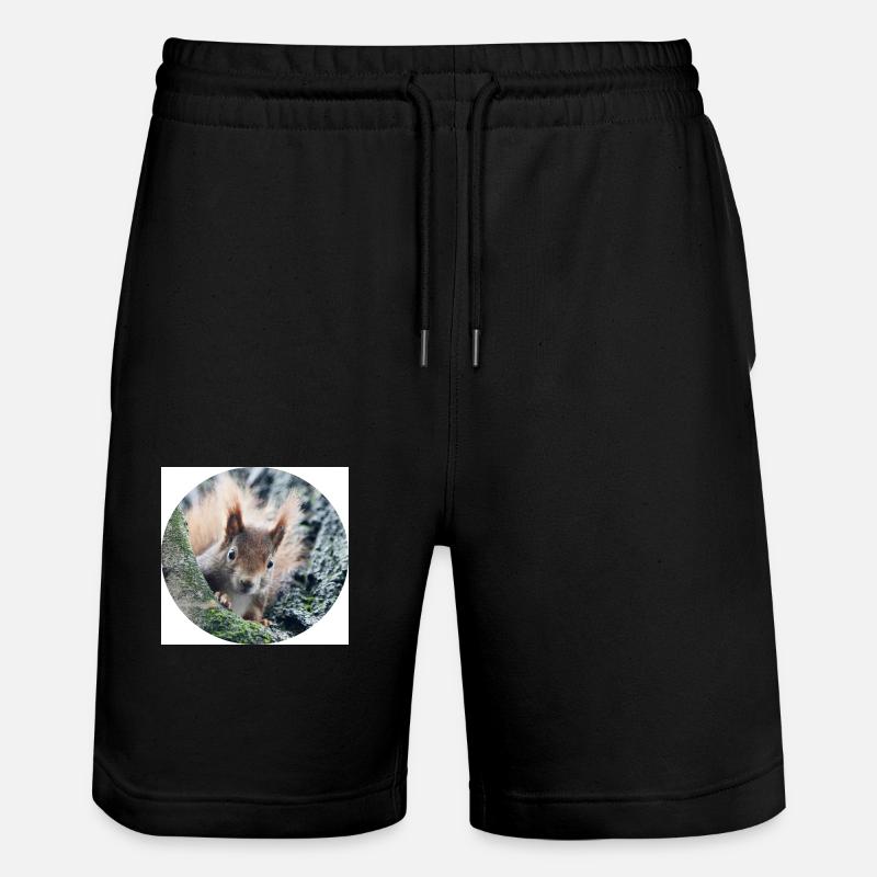 Eichhörnchen, isibat - Stanley/Stella Unisex Bio Joggingshorts Trainer  - Schwarz