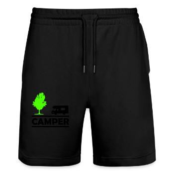 campeur - Short de jogging bio TRAINER Stanley/Stella unisexe - noir - Devant - Nik (191cm) & Marisol (170cm)
