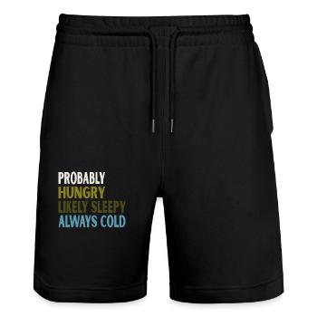 Probably Hungry Likely Sleepy Always Cold Vintage - Short de jogging bio TRAINER Stanley/Stella unisexe - noir - Devant - Nik (191cm) & Marisol (170cm)
