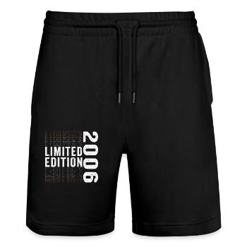 Limitierte Auflage 2006 - Toller 17. Geburtstag - Stanley/Stella Unisex Bio Joggingshorts Trainer  - Schwarz - Vorne - Nik (191cm) & Marisol (170cm)
