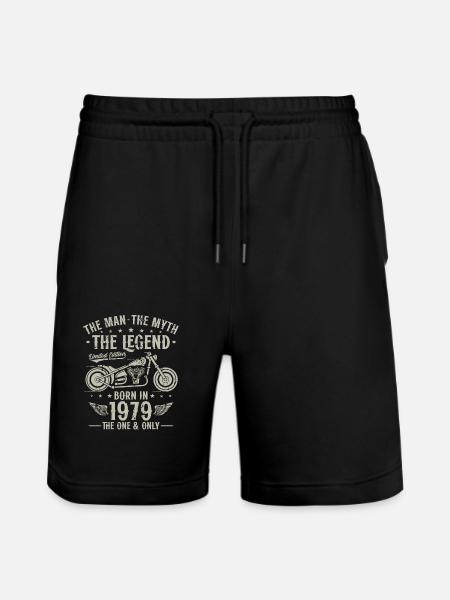 1979 Vintage Man Myte Legend Motorcykel - Stanley/Stella Trainer økologiske unisex joggingshorts - sort