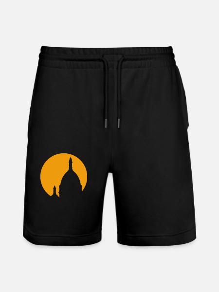 Sacré-Coeur Montmartre Paris yellow silhouette - Stanley/Stella Trainer Unisex Organic Jogging Shorts - black