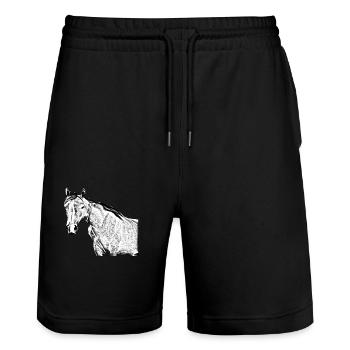 cheval - Short de jogging bio TRAINER Stanley/Stella unisexe - noir - Devant - Nik (191cm) & Marisol (170cm)