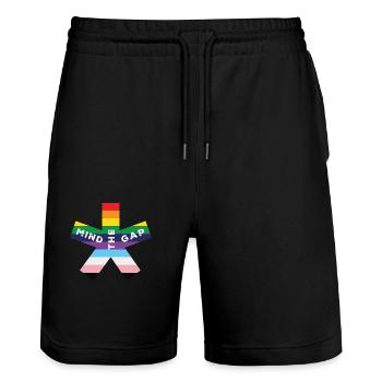 blockedTitle - Stanley/Stella Unisex Bio Joggingshorts Trainer  - Schwarz - Vorne - Nik (191cm) & Marisol (170cm)
