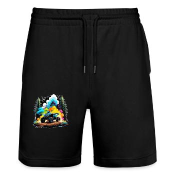 quad et tout terrain - Short de jogging bio TRAINER Stanley/Stella unisexe - noir - Devant - Nik (191cm) & Marisol (170cm)