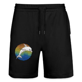 Dauphin - Short de jogging bio TRAINER Stanley/Stella unisexe - noir - Devant - Nik (191cm) & Marisol (170cm)