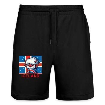 iceland Island 7 - Stanley/Stella Unisex Bio Joggingshorts Trainer  - Schwarz - Vorne - Nik (191cm) & Marisol (170cm)