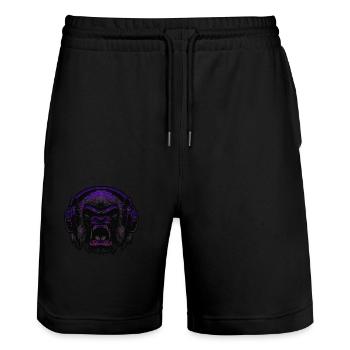 Gorille 1 1 1 - Short de jogging bio TRAINER Stanley/Stella unisexe - noir - Devant - Nik (191cm) & Marisol (170cm)