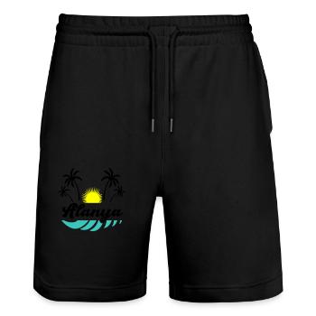 alanya - Stanley/Stella Unisex Bio Joggingshorts Trainer  - Schwarz - Vorne - Nik (191cm) & Marisol (170cm)
