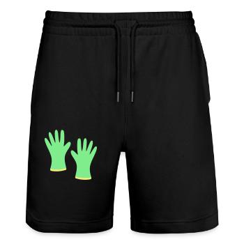 Gardening Gloves - Stanley/Stella Trainer Unisex Organic Jogging Shorts - black - Front - Nik (191cm) & Marisol (170cm)