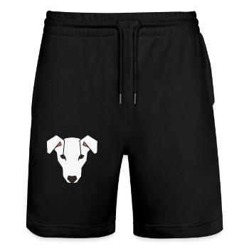 Jack Russell Faces 3a - Stanley/Stella Unisex Bio Joggingshorts Trainer  - Schwarz - Vorne - Nik (191cm) & Marisol (170cm)