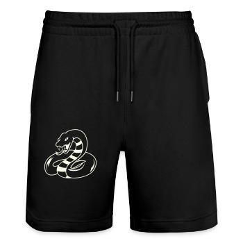 Snake - Stanley/Stella Trainer Unisex Organic Jogging Shorts - black - Front - Nik (191cm) & Marisol (170cm)