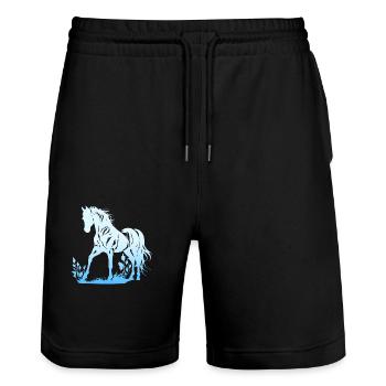 Cowboy Funny Cowboy Hat Wild Western Rodeo Texas - Stanley/Stella Trainer Unisex Organic Jogging Shorts - black - Front - Nik (191cm) & Marisol (170cm)
