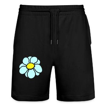 Small Marguerite Flower White Decorative Beautiful Nature - Stanley/Stella Trainer Unisex Organic Jogging Shorts - black - Front - Nik (191cm) & Marisol (170cm)