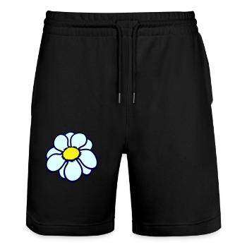 Petite Fleur Marguerite Blanche Décorative Belle Nature - Short de jogging bio TRAINER Stanley/Stella unisexe - noir - Devant - Nik (191cm) & Marisol (170cm)