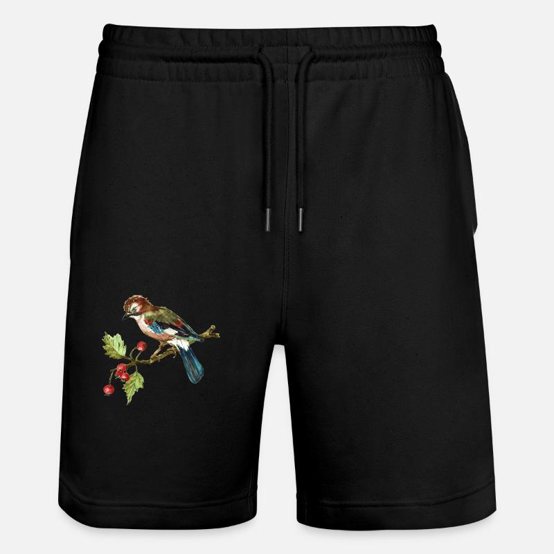 Bunter Vogel - Stanley/Stella Unisex Bio Joggingshorts Trainer  - Schwarz