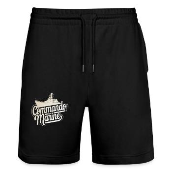 Commando Marine - Short de jogging bio TRAINER Stanley/Stella unisexe - noir - Devant - Nik (191cm) & Marisol (170cm)