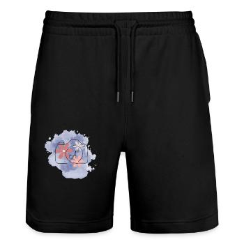 🌸 Floral Camera - Watercolor Aesthetic Photograph - Stanley/Stella Trainer Unisex Organic Jogging Shorts - black - Front - Nik (191cm) & Marisol (170cm)