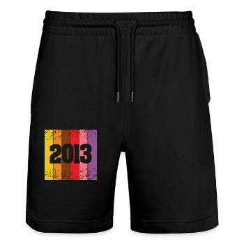 2013 - Stanley/Stella Unisex Bio Joggingshorts Trainer  - Schwarz - Vorne - Nik (191cm) & Marisol (170cm)