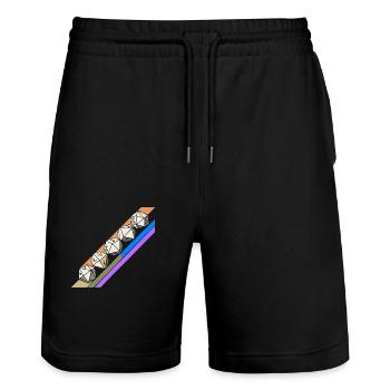 Rétro minimaliste polyédrique jeu de dés de table RPGP - Short de jogging bio TRAINER Stanley/Stella unisexe - noir - Devant - Nik (191cm) & Marisol (170cm)