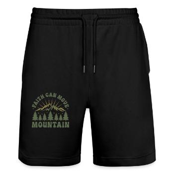 Faith can move mountains - Stanley/Stella Unisex Bio Joggingshorts Trainer  - Schwarz - Vorne - Nik (191cm) & Marisol (170cm)
