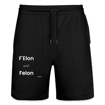 Der Verbrecher und der Verbrecher - Stanley/Stella Unisex Bio Joggingshorts Trainer  - Schwarz - Vorne - Nik (191cm) & Marisol (170cm)