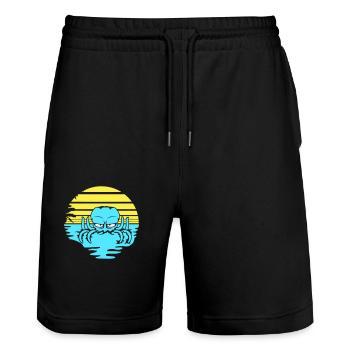 Octopus Mer Coucher de soleil Plage Lignes de vacances - Short de jogging bio TRAINER Stanley/Stella unisexe - noir - Devant - Nik (191cm) & Marisol (170cm)