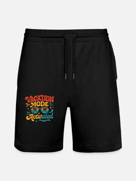 Vacation-Mode-Activated Summer Vibes Beach - Stanley/Stella Trainer Unisex Organic Jogging Shorts - black