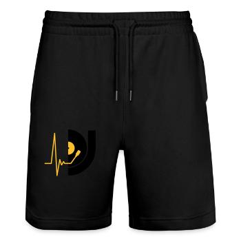 music_pulse_dj - Stanley/Stella Trainer Unisex Organic Jogging Shorts - black - Front - Nik (191cm) & Marisol (170cm)