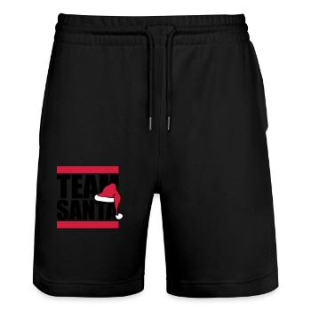 amis équipe équipe joyeux noël père noël n - Short de jogging bio TRAINER Stanley/Stella unisexe - noir - Devant - Nik (191cm) & Marisol (170cm)