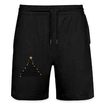 sapin sapin arbre sapin étoile joyeux chris - Short de jogging bio TRAINER Stanley/Stella unisexe - noir - Devant - Nik (191cm) & Marisol (170cm)