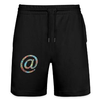 @ et e 31 - Stanley/Stella Trainer Unisex Organic Jogging Shorts - black - Front - Nik (191cm) & Marisol (170cm)