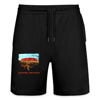australien 1 - Stanley/Stella Unisex Bio Joggingshorts Trainer  - Schwarz - Vorne - Nik (191cm) & Marisol (170cm)