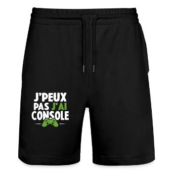 Je Peux Pas J'ai Console Cadeau Gaming - Short de jogging bio TRAINER Stanley/Stella unisexe - noir - Devant - Nik (191cm) & Marisol (170cm)
