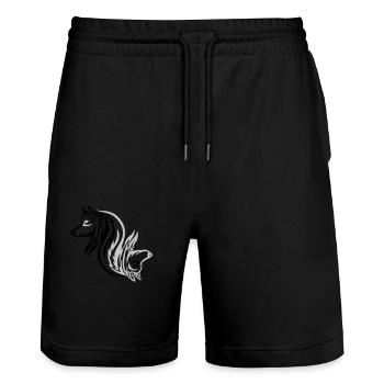 Good Bad Wolf - Stanley/Stella Trainer Unisex Organic Jogging Shorts - black - Front - Nik (191cm) & Marisol (170cm)