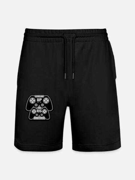 Leveling up big brother - Stanley/Stella Trainer Unisex Organic Jogging Shorts - black
