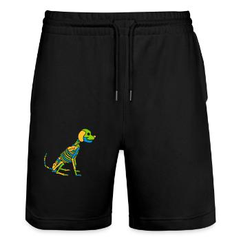 Colorful Skeleton Dog Halloween - Stanley/Stella Trainer Unisex Organic Jogging Shorts - black - Front - Nik (191cm) & Marisol (170cm)