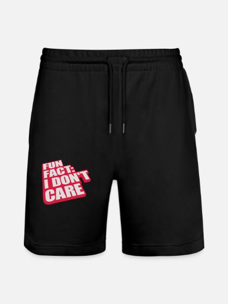 I don't care fact - Stanley/Stella Trainer Unisex Organic Jogging Shorts - black