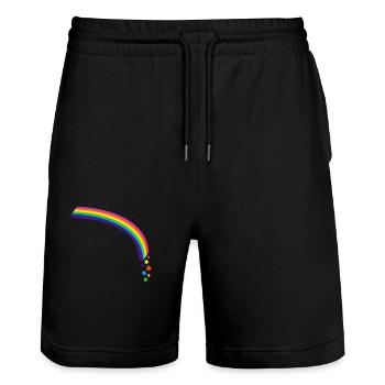 Kidcore Regenbogen Sterne bunt Farben Geschenk - Stanley/Stella Unisex Bio Joggingshorts Trainer  - Schwarz - Vorne - Nik (191cm) & Marisol (170cm)