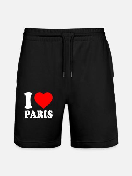 I love paris - Stanley/Stella Trainer Unisex Organic Jogging Shorts - black