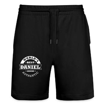 Daniel world s best personalized name daniel - Stanley/Stella Trainer Unisex Organic Jogging Shorts - black - Front - Nik (191cm) & Marisol (170cm)