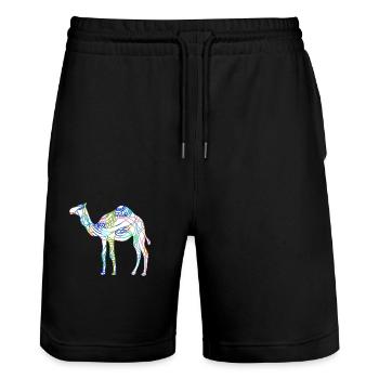 Chameau - Short de jogging bio TRAINER Stanley/Stella unisexe - noir - Devant - Nik (191cm) & Marisol (170cm)