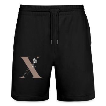 lettre x papillon magique - Short de jogging bio TRAINER Stanley/Stella unisexe - noir - Devant - Nik (191cm) & Marisol (170cm)