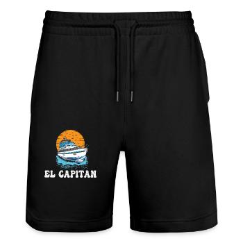 El Capitan Pontooning Propriétaire de bateau à moteur Lake Life - Short de jogging bio TRAINER Stanley/Stella unisexe - noir - Devant - Nik (191cm) & Marisol (170cm)