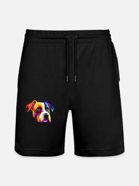 bunter Hund - Stanley/Stella Unisex Bio Joggingshorts Trainer - Schwarz