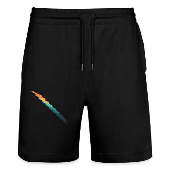 Retro swimming - Stanley/Stella Trainer Unisex Organic Jogging Shorts - black - Front - Nik (191cm) & Marisol (170cm)
