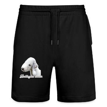 Bedlington terrier - Short de jogging bio TRAINER Stanley/Stella unisexe - noir - Devant - Nik (191cm) & Marisol (170cm)