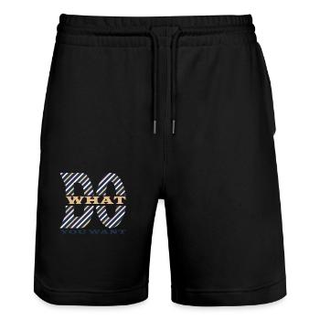 Do what you want - Short de jogging bio TRAINER Stanley/Stella unisexe - noir - Devant - Nik (191cm) & Marisol (170cm)