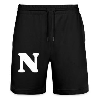 Lettre n - Short de jogging bio TRAINER Stanley/Stella unisexe - noir - Devant - Nik (191cm) & Marisol (170cm)
