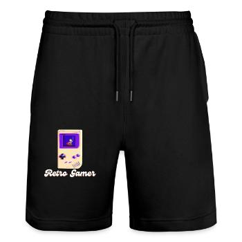 Retro-Gaming: Wo Legenden geboren wurden 3 - Stanley/Stella Unisex Bio Joggingshorts Trainer  - Schwarz - Vorne - Nik (191cm) & Marisol (170cm)